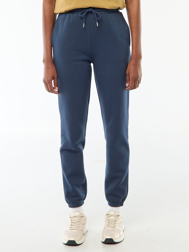 Pantalon de jogging femme uni en maille lourde Bleu - Kiabi