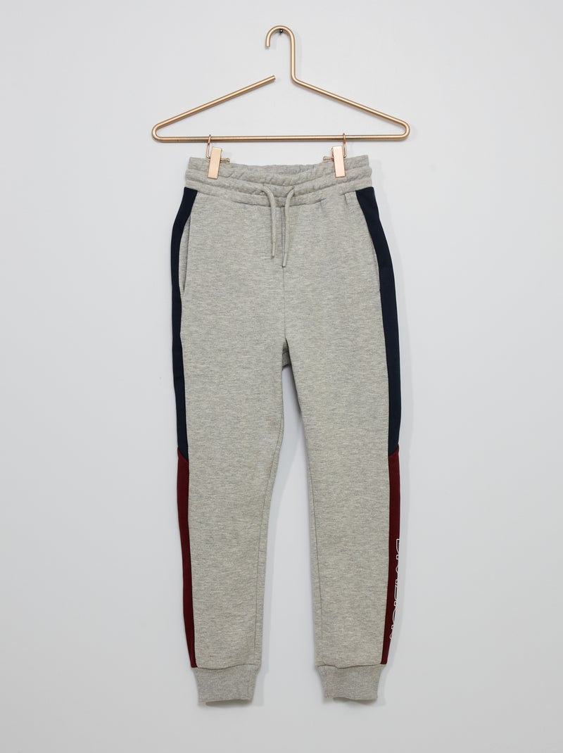 Pantalon de jogging Gris/rouge bdx/ bleu - Kiabi