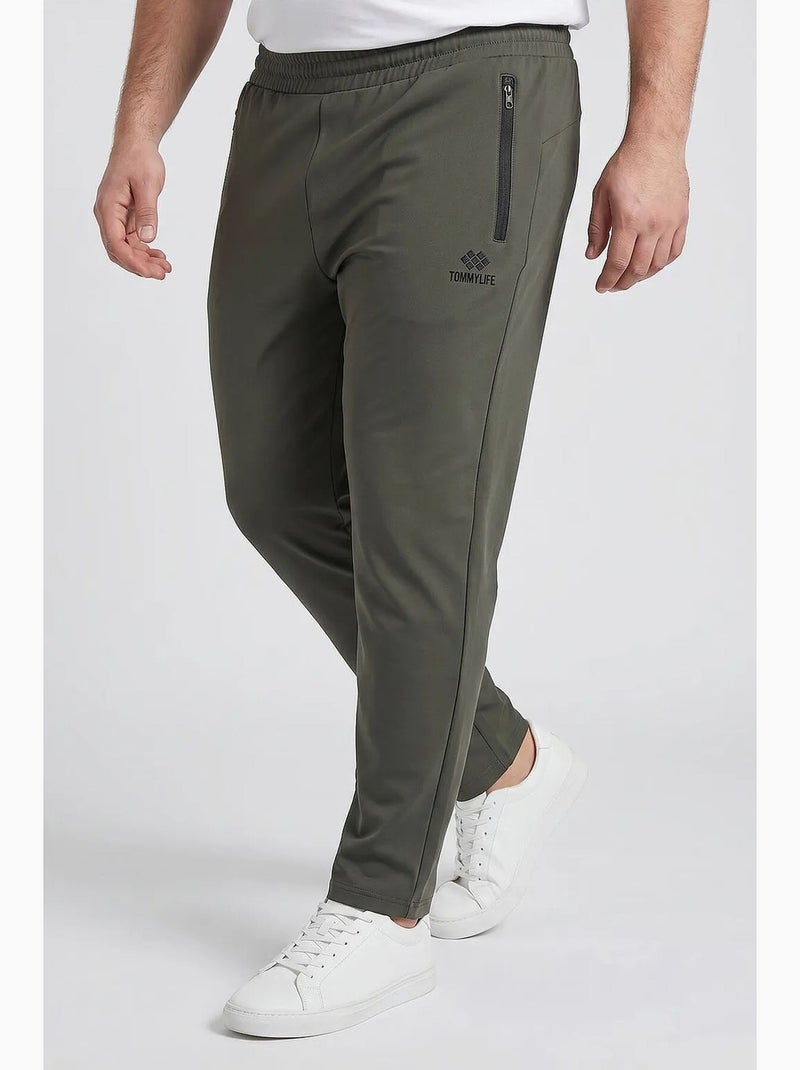 Pantalon de jogging homme à jambe droite tommy Kaki - Kiabi
