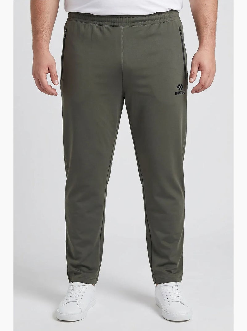 Pantalon de jogging homme à jambe droite tommy Kaki - Kiabi