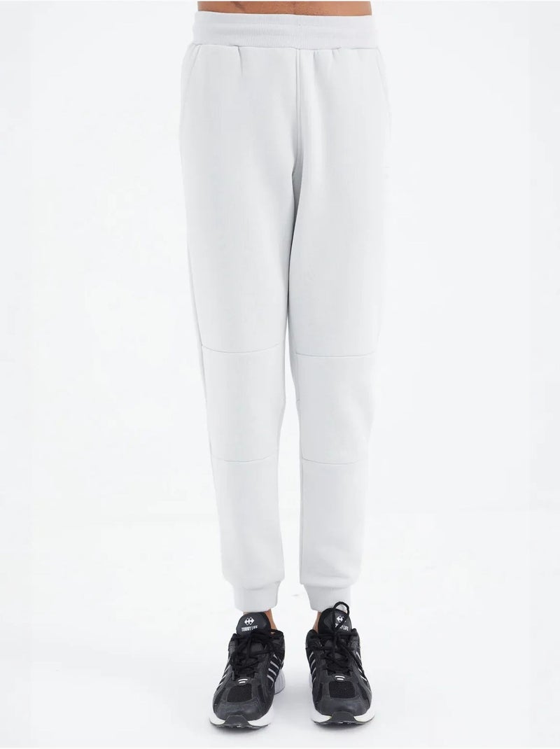 Pantalon de jogging homme coupe décontractée en molleton tommy Blanc cassé - Kiabi