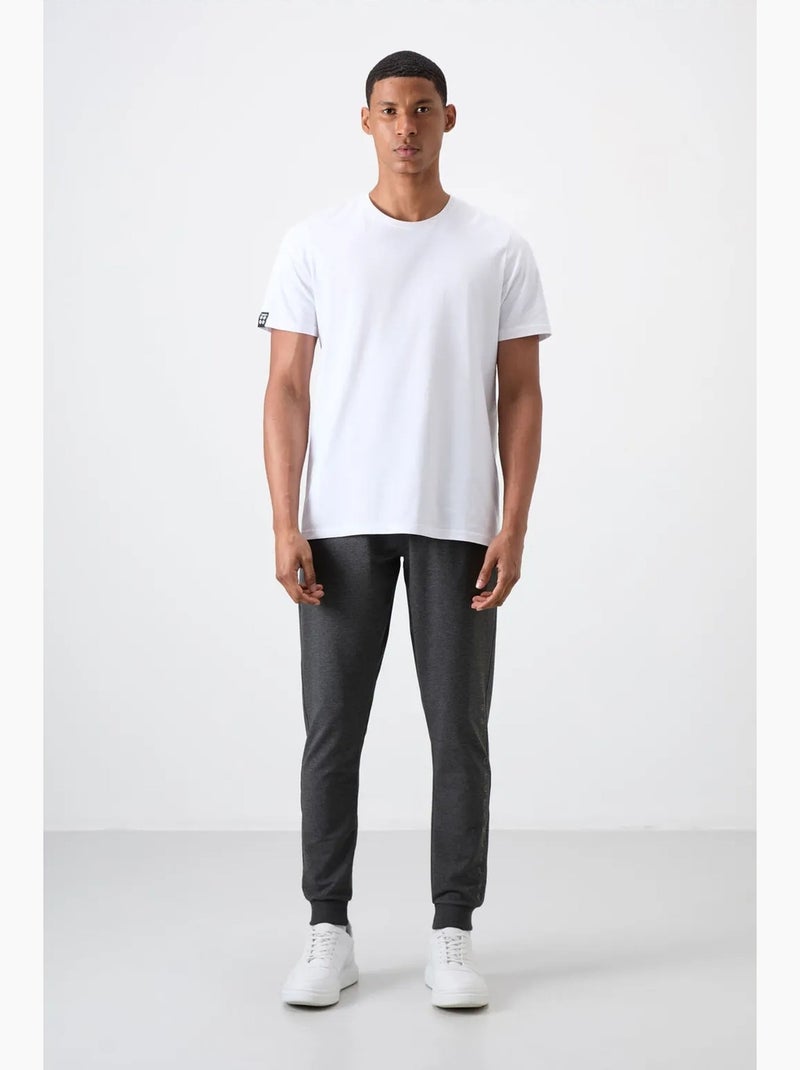 Pantalon de jogging homme coupe regular en coton mélangé tommy Gris Noir - Kiabi