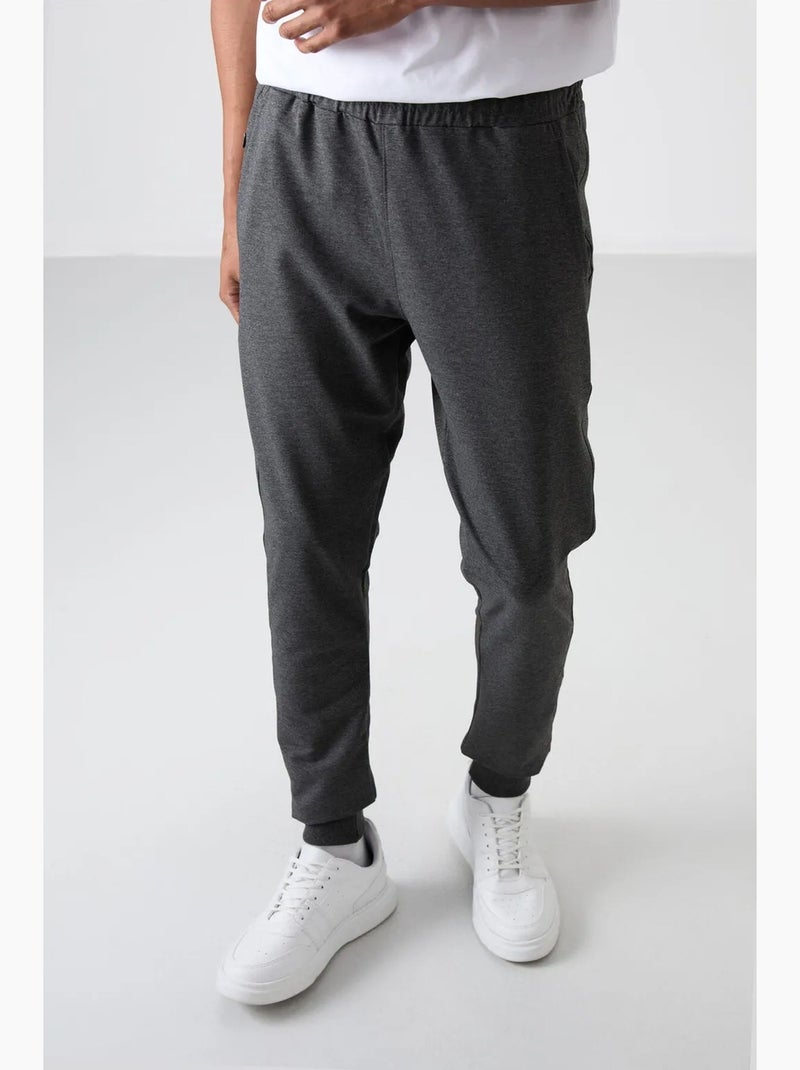 Pantalon de jogging homme coupe regular en coton mélangé tommy Gris Noir - Kiabi