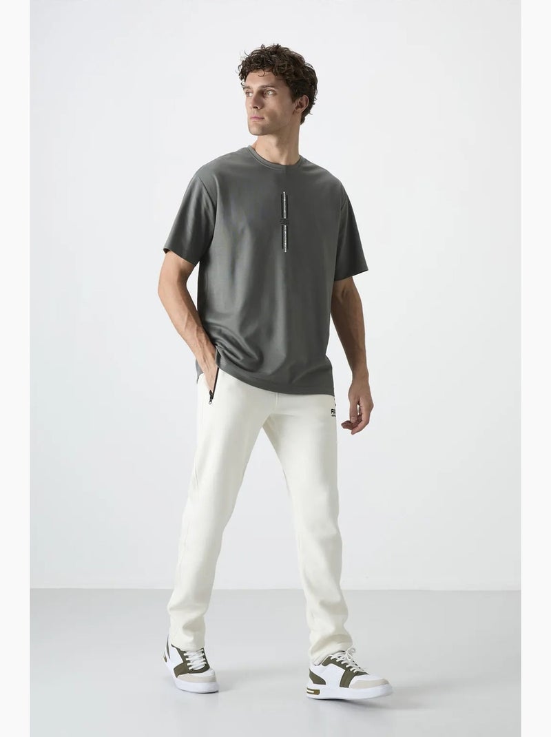 Pantalon de jogging homme coupe regular en molleton tommy Blanc cassé - Kiabi