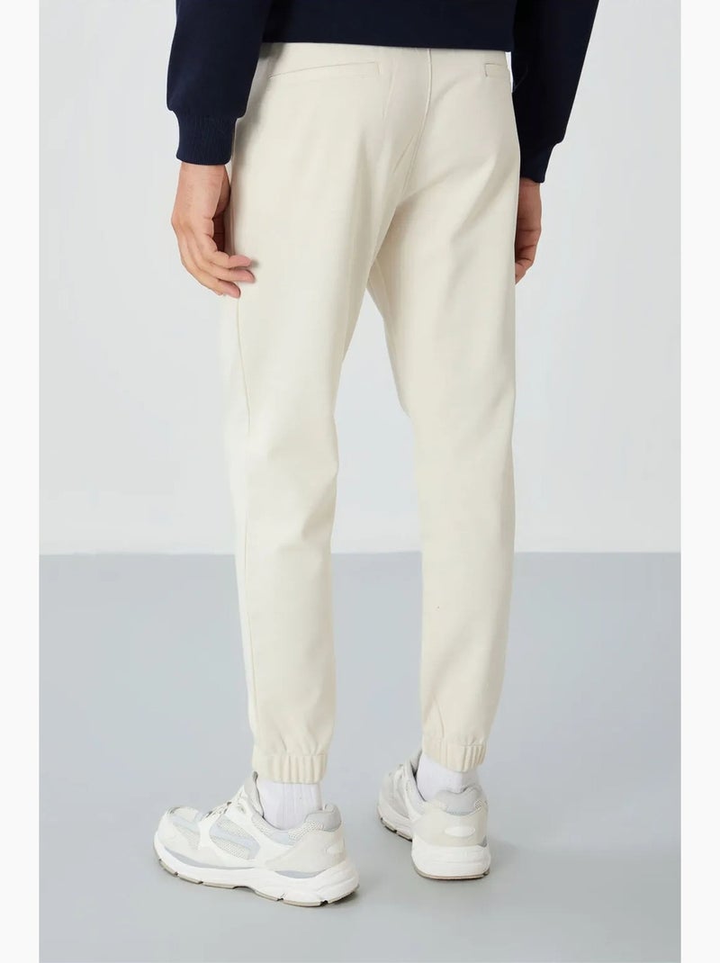 Pantalon de jogging homme coupe regular en molleton tommy Crème - Kiabi