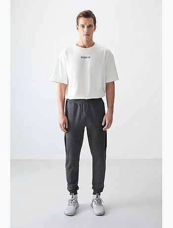Pantalon de jogging homme coupe regular en molleton tommy