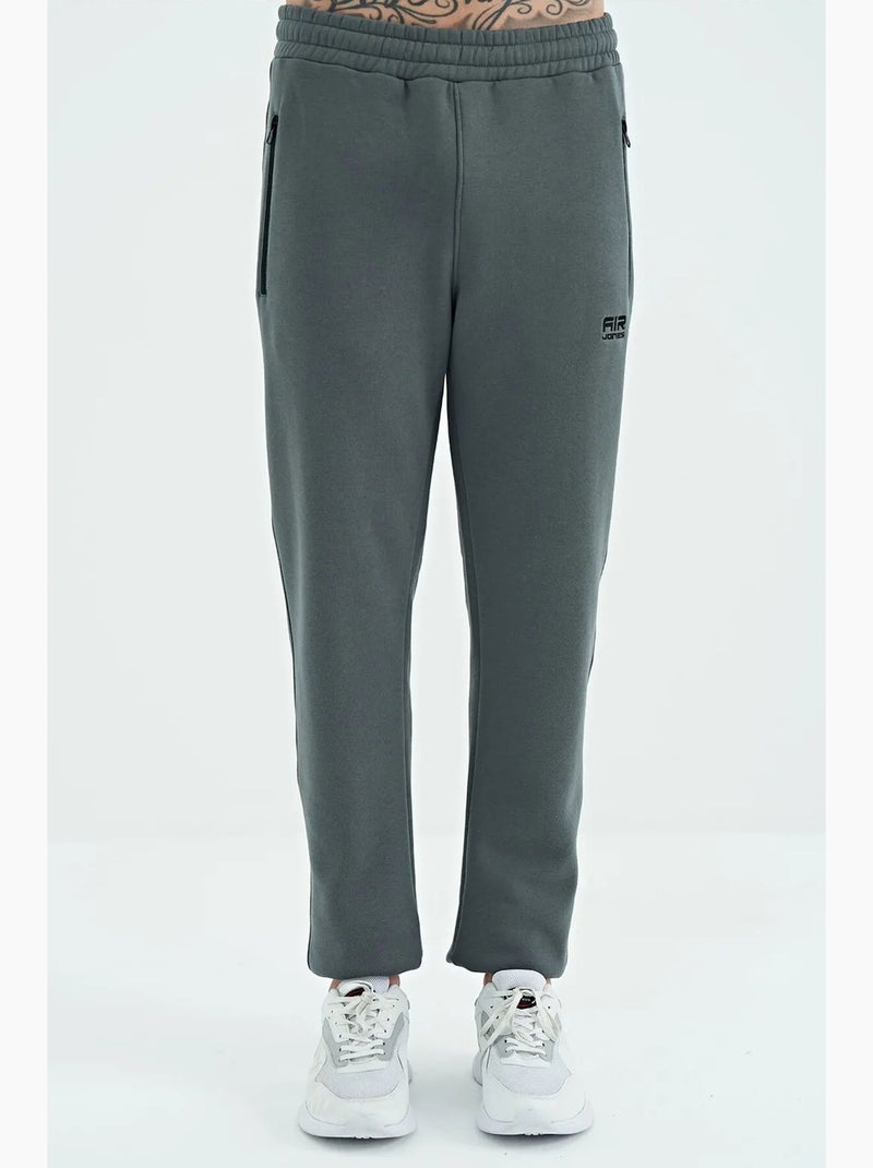 Pantalon de jogging homme coupe regular en molleton tommy Gris Noir - Kiabi