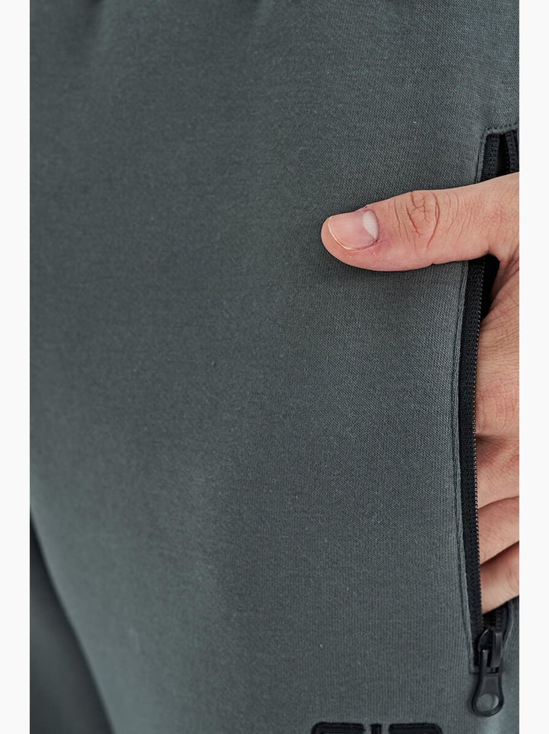 Pantalon de jogging homme coupe regular en molleton tommy Gris Noir - Kiabi