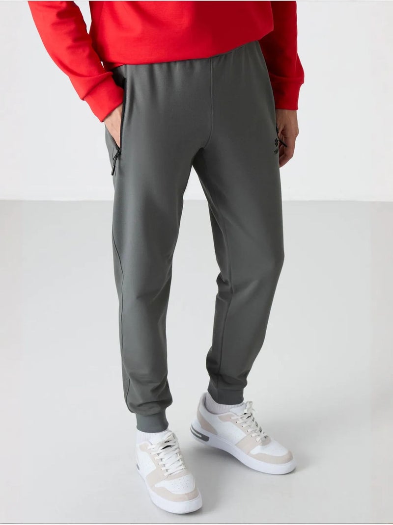 Pantalon de jogging homme en mélange coton tommy Gris Noir - Kiabi