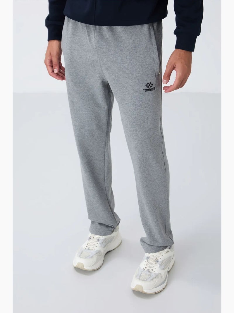 Pantalon de jogging homme slim à jambe droite tommy Gris clair - Kiabi