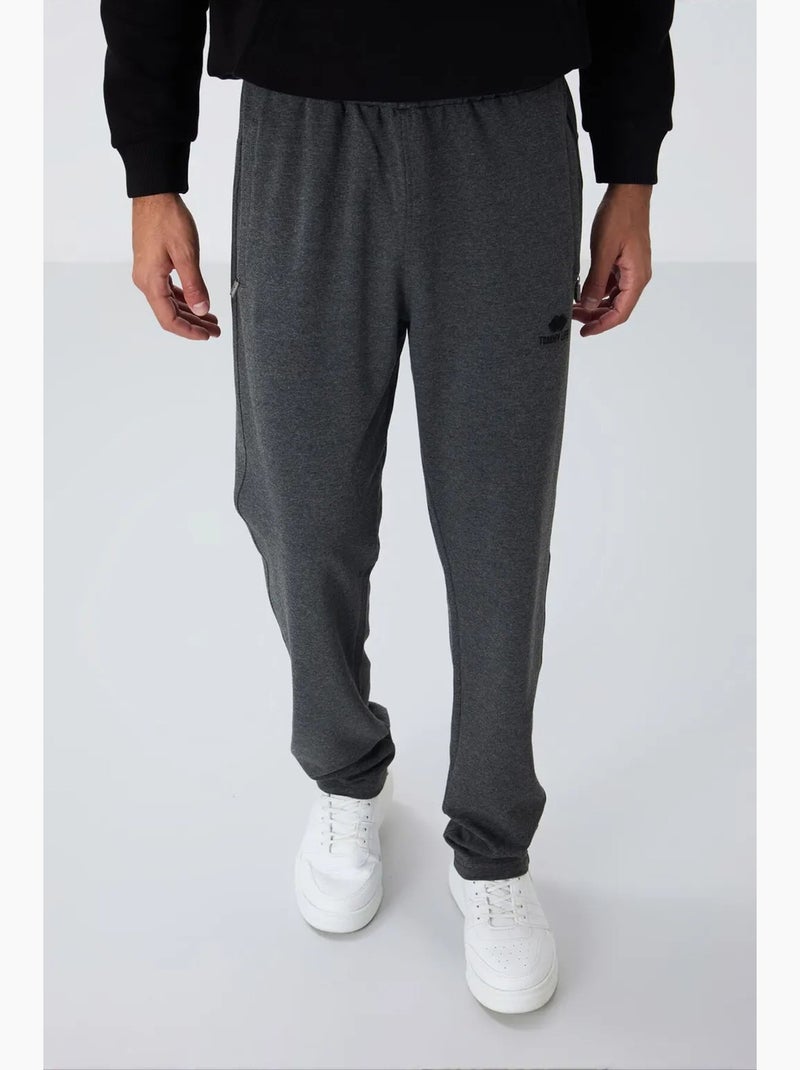 Pantalon de jogging homme slim à jambe droite tommy Gris Noir - Kiabi