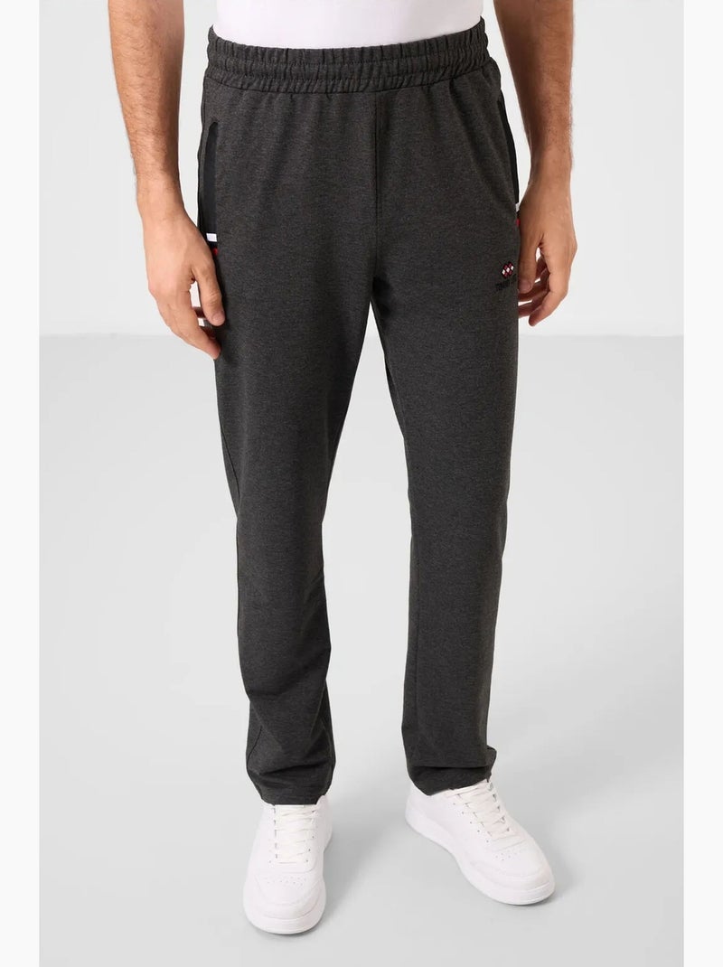 Pantalon de jogging homme slim, jambe droite tommy Gris Noir - Kiabi