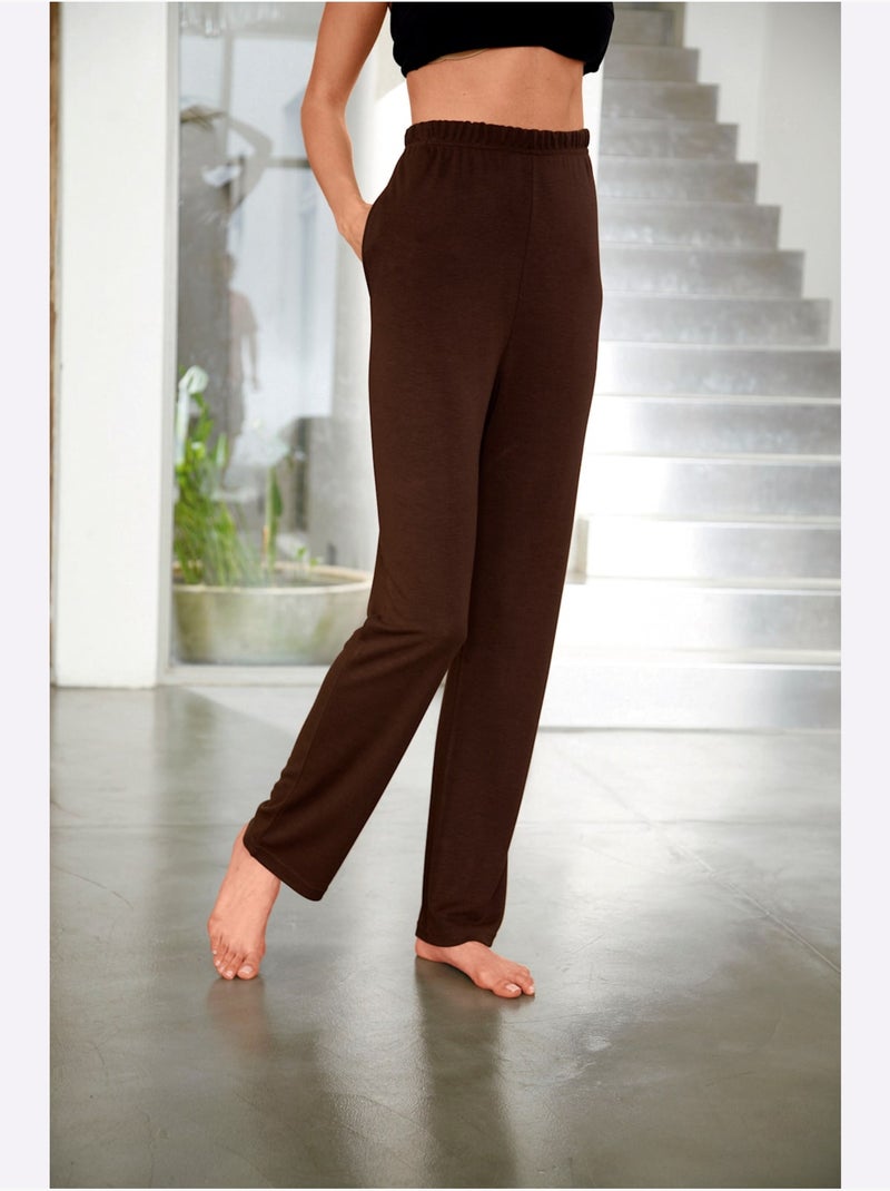 Pantalon De Jogging Interlock - Taille Courte - Witt Marron - Kiabi