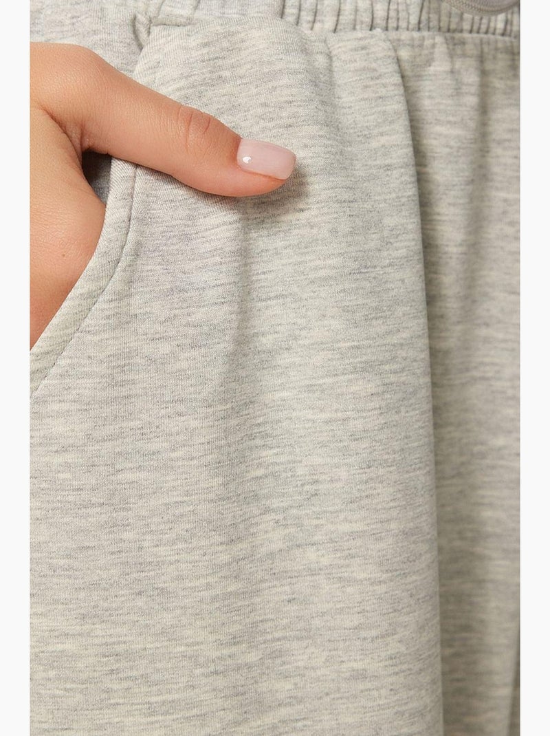 Pantalon de jogging jambe large à taille à cordon istanbul Gris clair - Kiabi