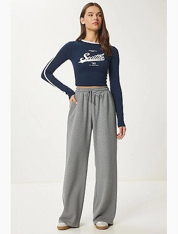 Pantalon de jogging jambe large à taille à cordon istanbul