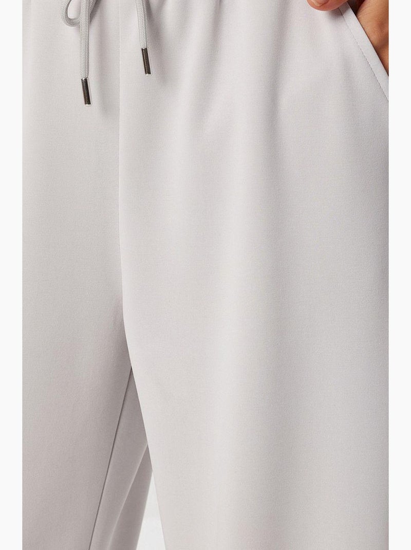 Pantalon de jogging jambe large à taille à cordon istanbul Gris perle - Kiabi