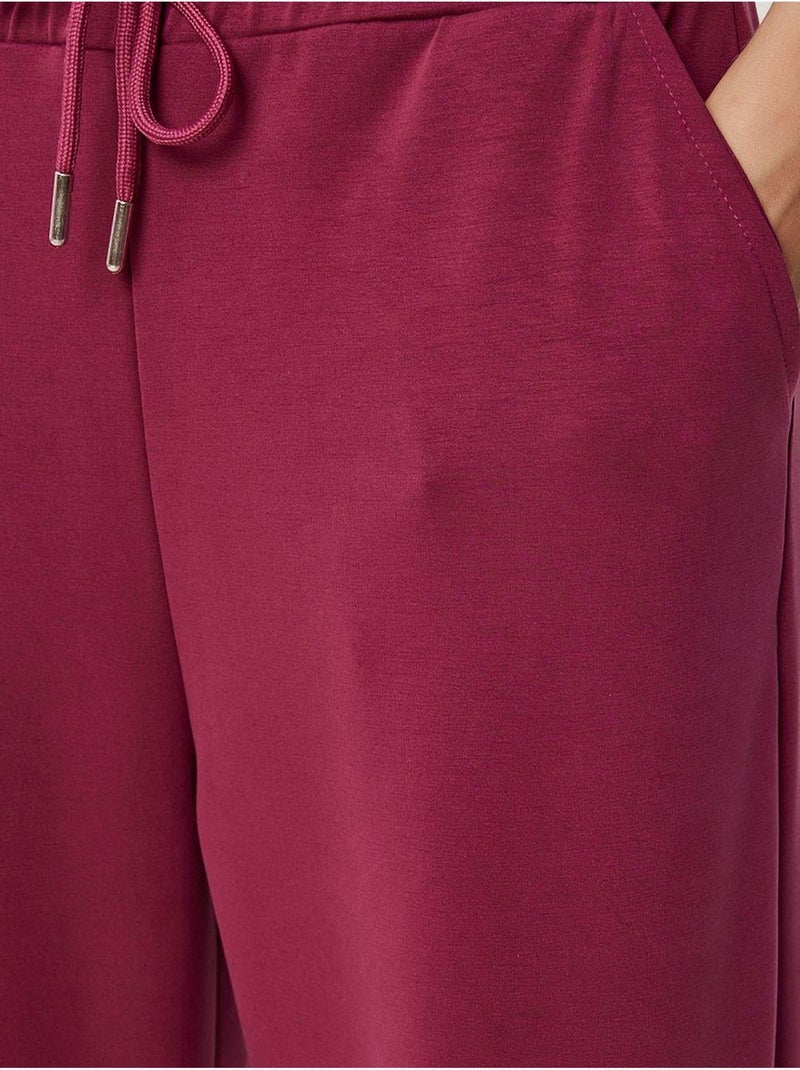 Pantalon de jogging jambe large à taille à cordon istanbul Magenta - Kiabi