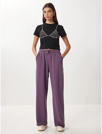 Pantalon de jogging jambe large à taille à cordon istanbul