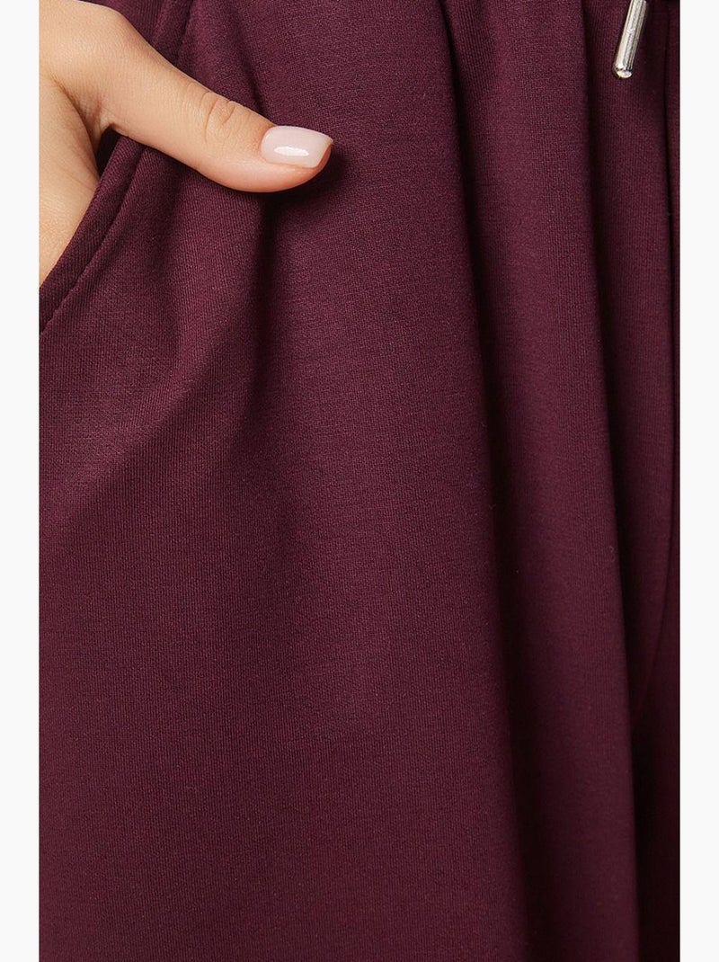 Pantalon de jogging jambe large à taille à cordon istanbul Rouge grenat - Kiabi