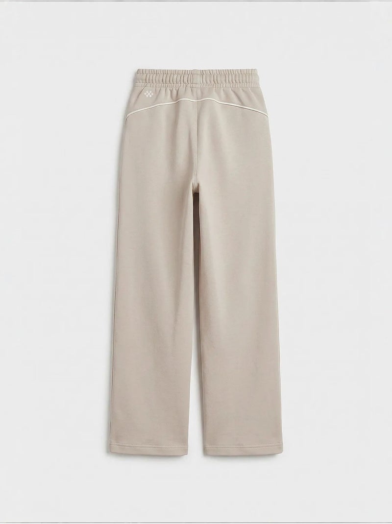 Pantalon de jogging jeunesse à taille élastique jambe large tommy Beige argile - Kiabi