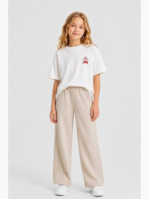Pantalon de jogging jeunesse à taille élastique jambe large tommy - Kiabi Pantalon de jogging jeunesse à taille élastique jambe large tommy - Kiabi