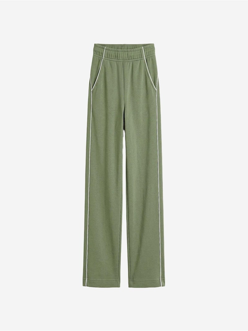 Pantalon de jogging jeunesse à taille élastique jambe large tommy Kaki - Kiabi