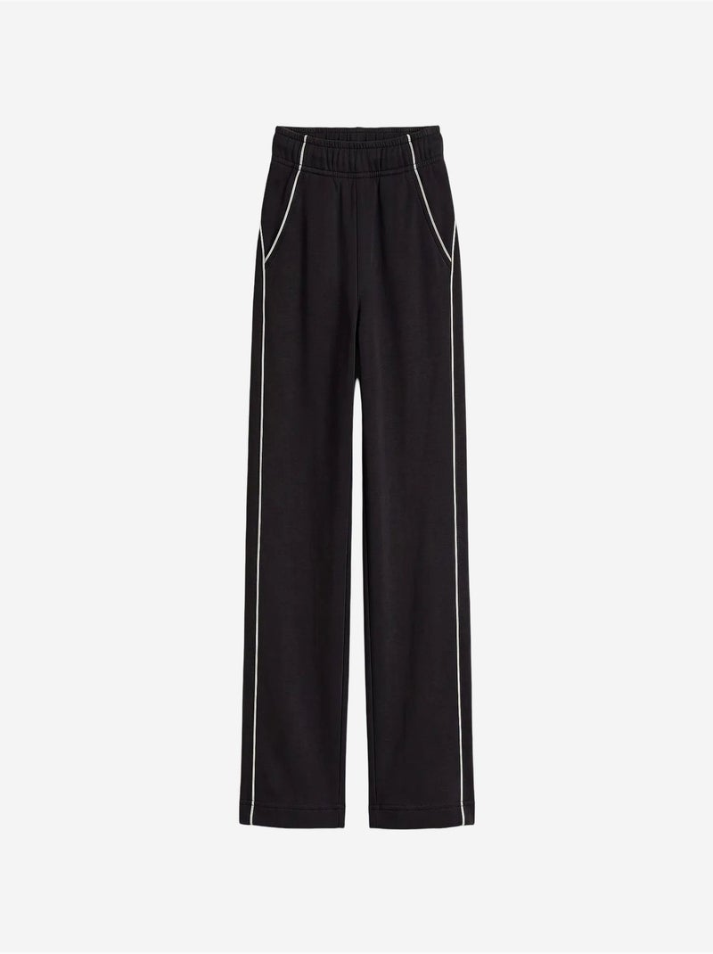 Pantalon de jogging jeunesse à taille élastique jambe large tommy Noir - Kiabi