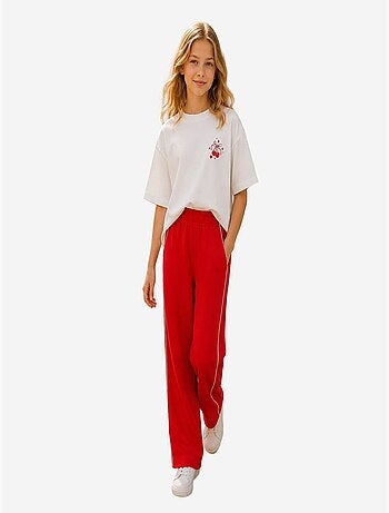 Pantalon de jogging jeunesse à taille élastique jambe large tommy