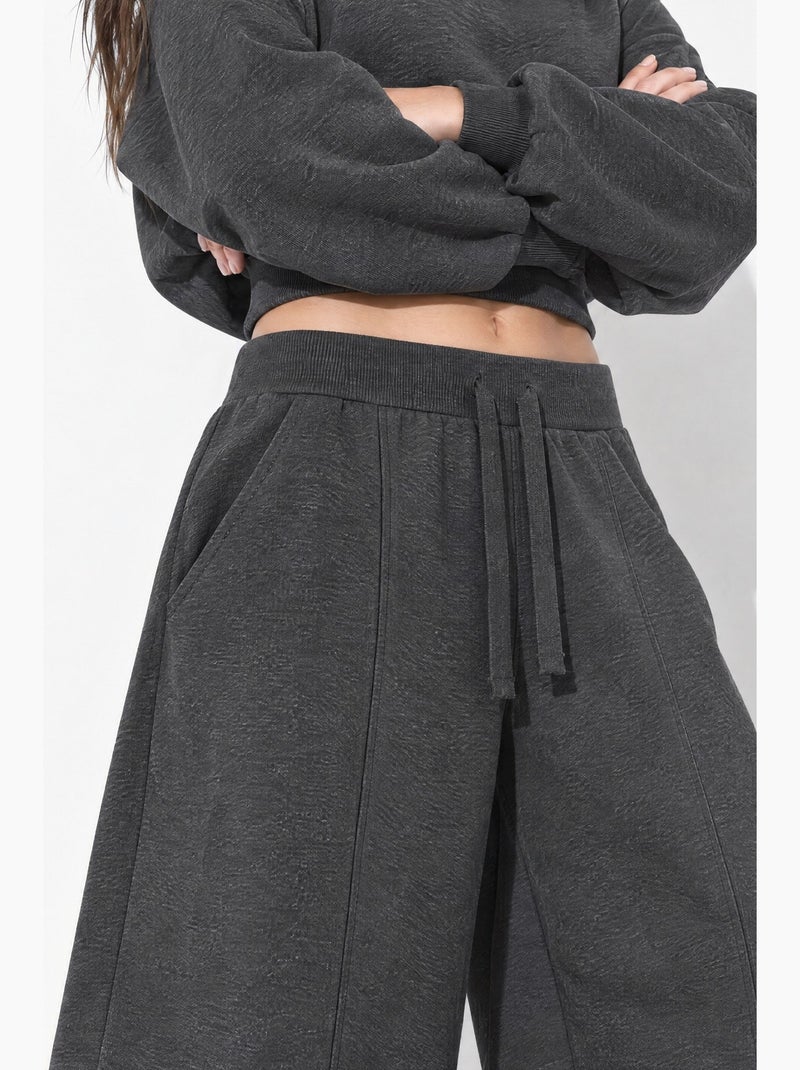 Pantalon de jogging large coupe barrel hiccup Gris Noir - Kiabi