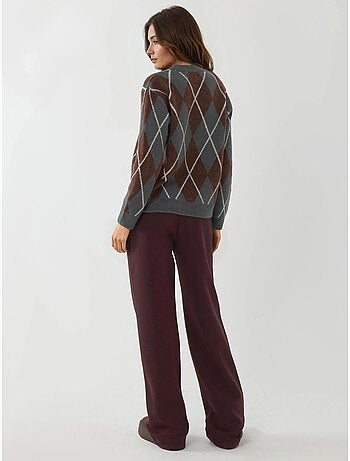 Pantalon de jogging large en mélange de coton hiccup