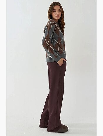 Pantalon de jogging large en mélange de coton hiccup