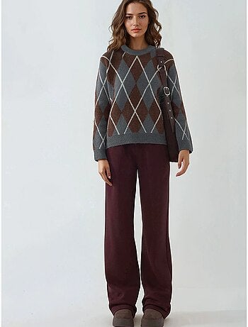 Pantalon de jogging large en mélange de coton hiccup