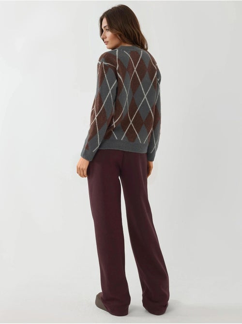 Pantalon de jogging large en mélange de coton hiccup - Kiabi Pantalon de jogging large en mélange de coton hiccup - Kiabi
