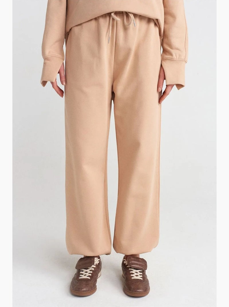 Pantalon de jogging large en molleton dilvin Beige naturel - Kiabi