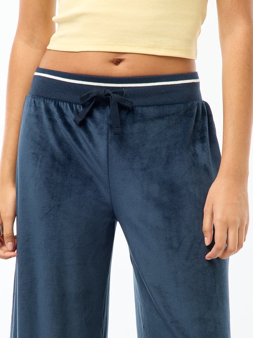 Pantalon de jogging large en velours - Kiabi