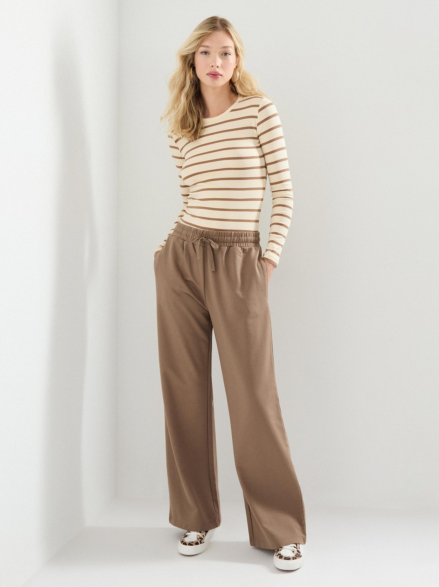 Pantalon Femme Velours Côtelé – Taille élastique, Coupe Baggy Décontractée, Poches, Pour Tous Les Jours - 5