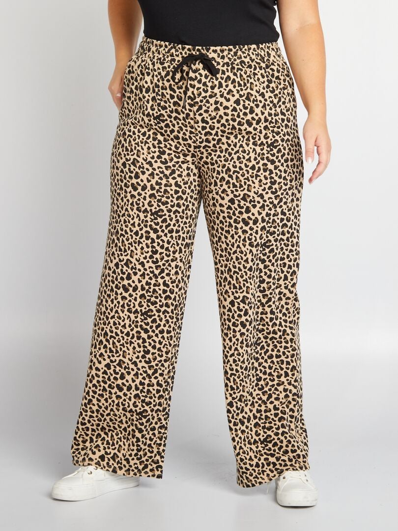 Pantalon de jogging 'léopard' french terry Beige - Kiabi