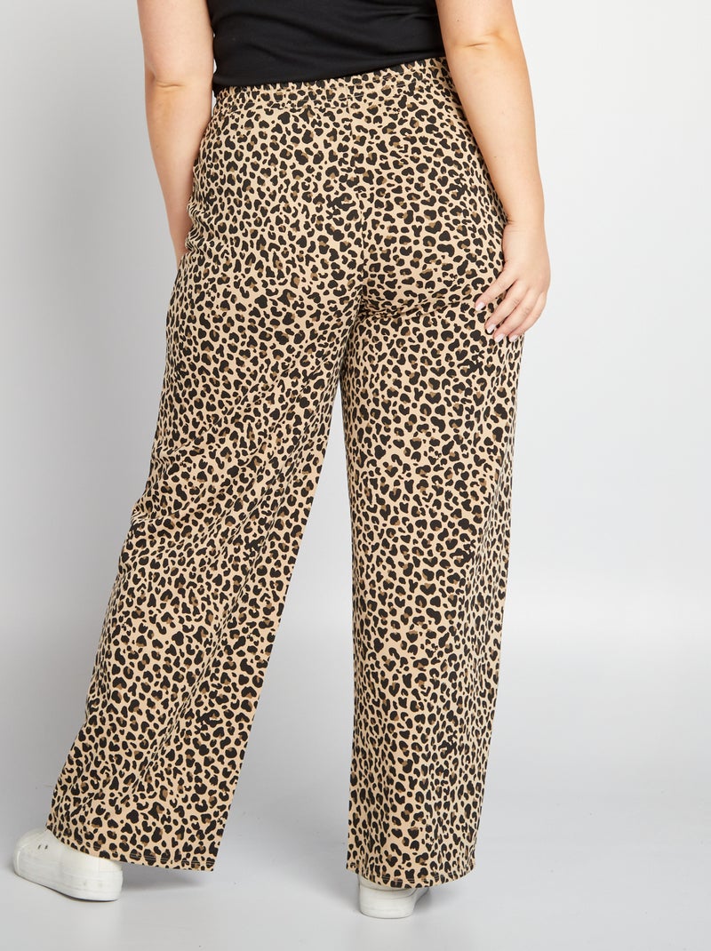 Pantalon de jogging 'léopard' french terry Beige - Kiabi