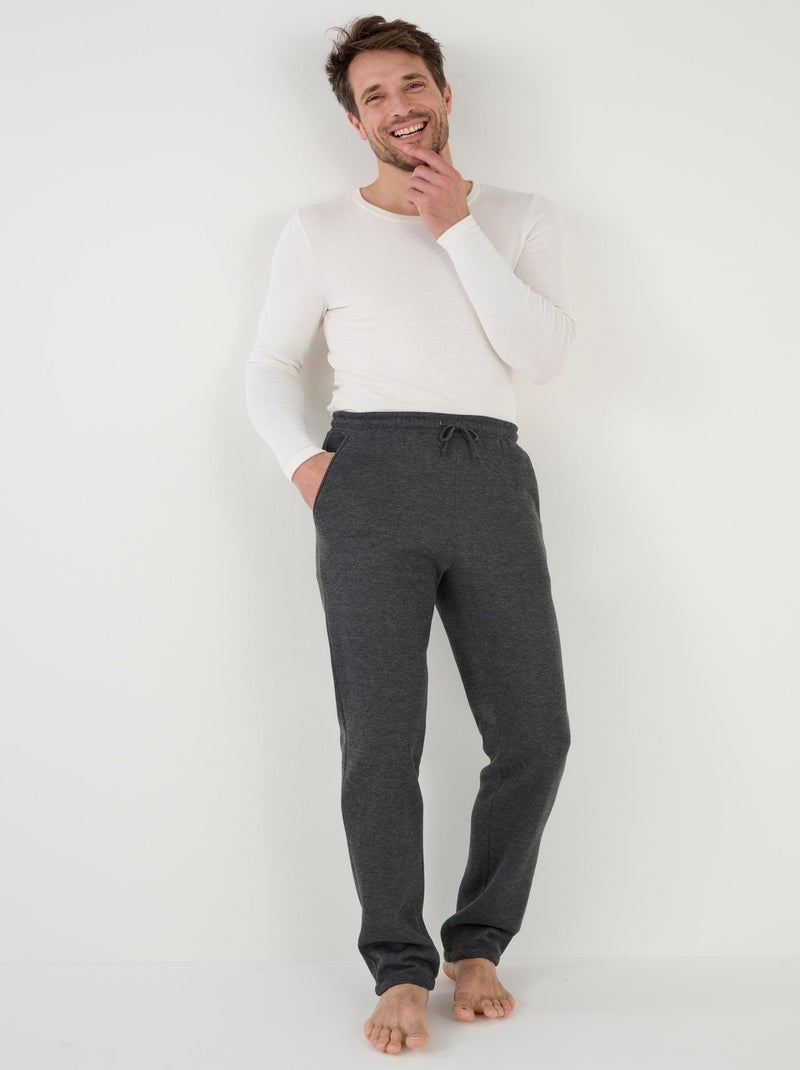 Pantalon de jogging molleton - Damart Gris chiné - Kiabi