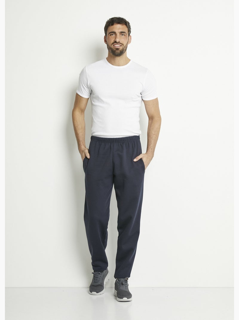 Pantalon de jogging molleton ceinture élastiquée - Afibel Bleu marine - Kiabi
