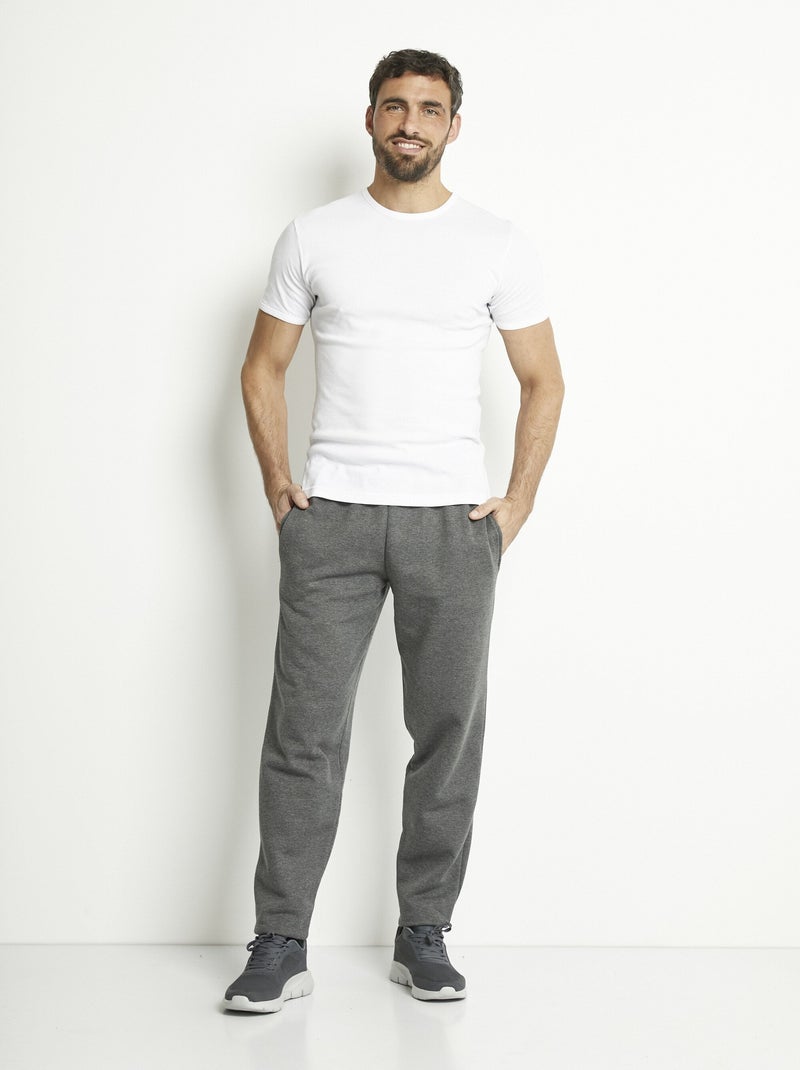 Pantalon de jogging molleton ceinture élastiquée - Afibel gris anthracite - Kiabi