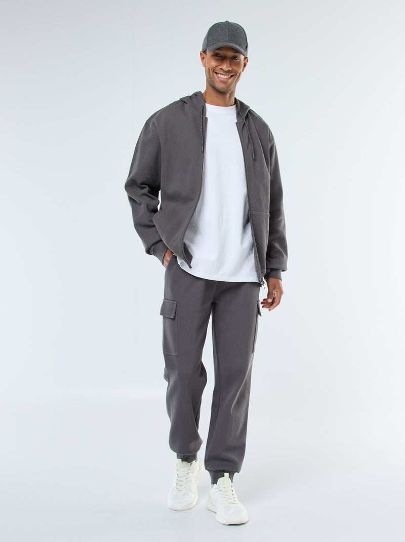 Pantalon de jogging multi-poches uni Gris - Kiabi