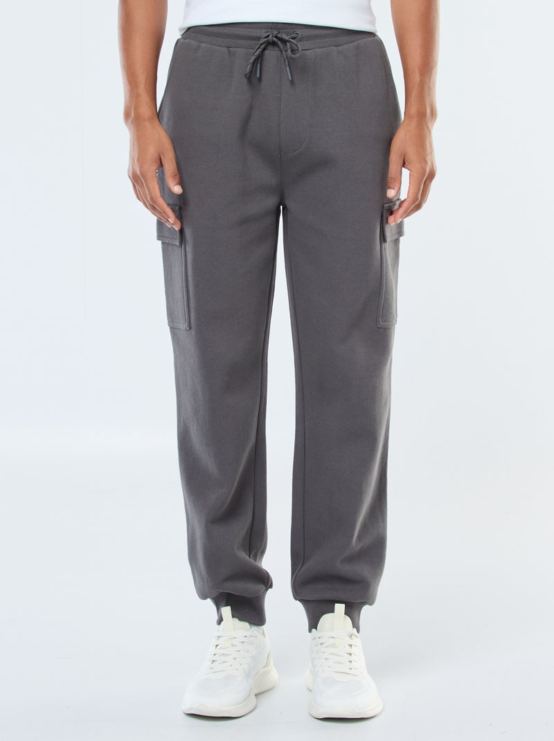 Pantalon de jogging multi-poches uni Gris - Kiabi