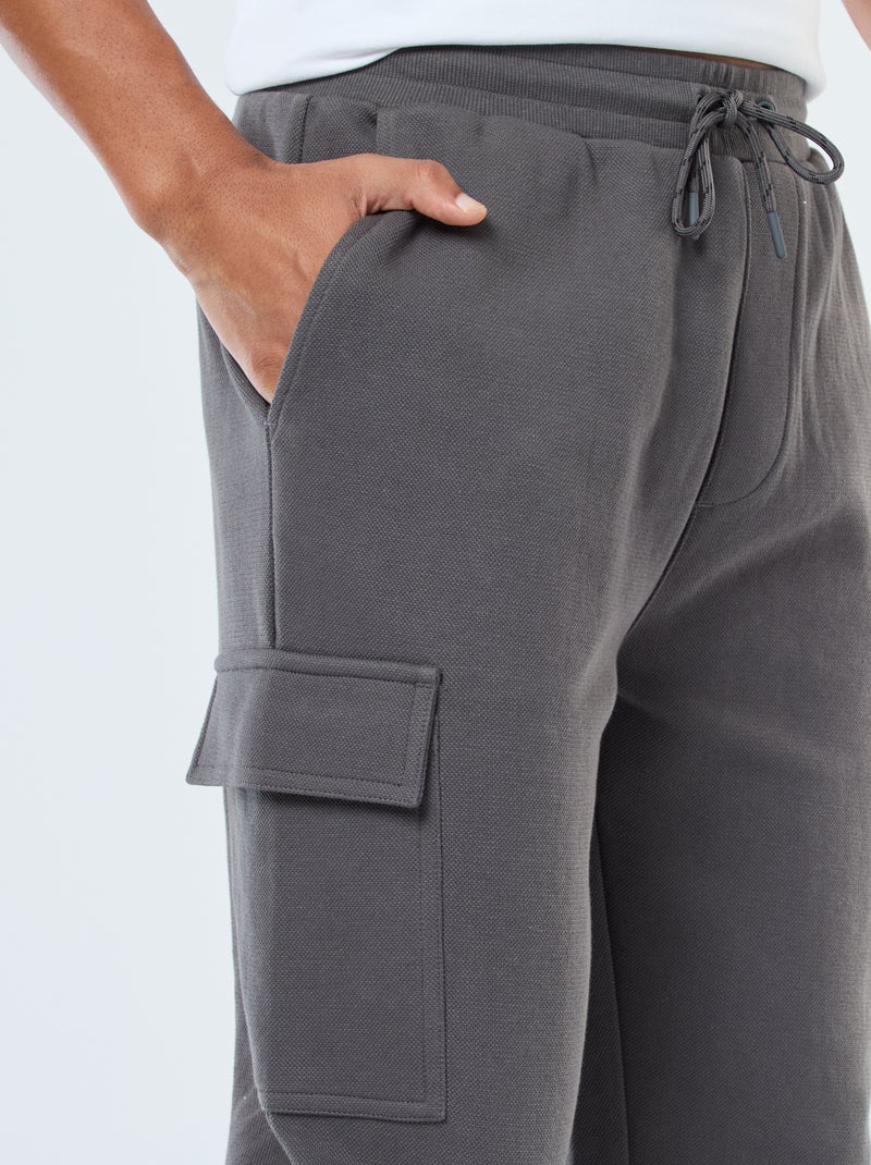 Pantalon de jogging multi-poches uni Gris - Kiabi
