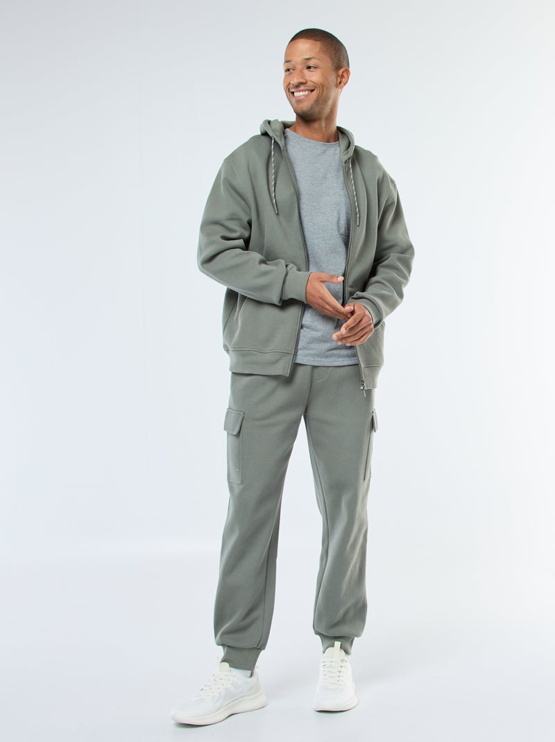 Pantalon de jogging multi-poches uni Vert Homme Kiabi