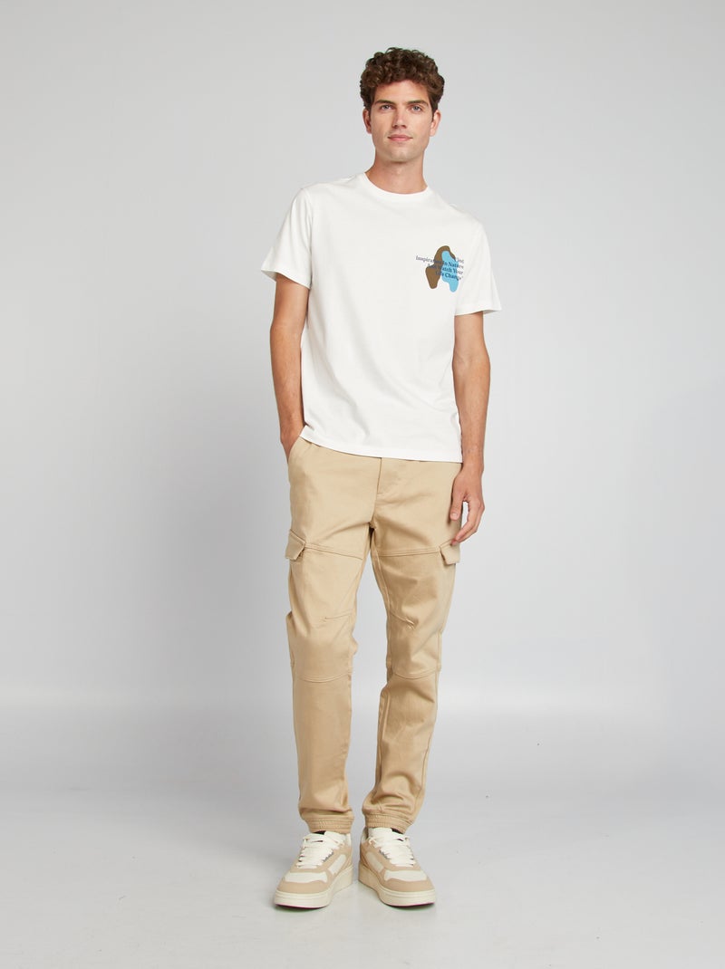 Pantalon de jogging multipoche Beige - Kiabi