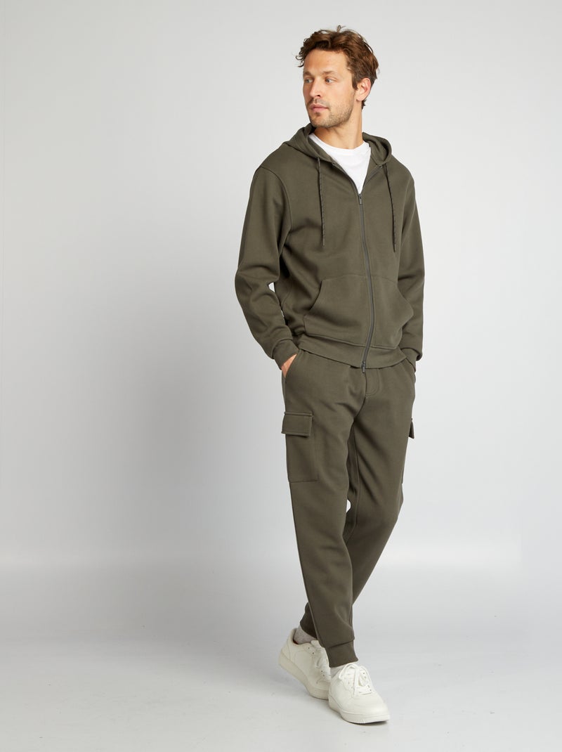 Pantalon de jogging multipoches Kaki - Kiabi