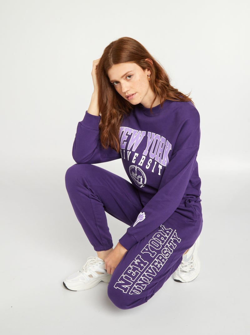 Pantalon de jogging 'New-York University' Violet - Kiabi