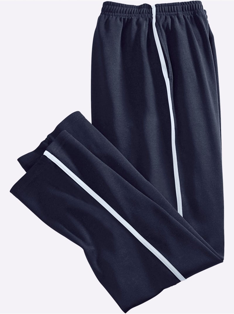Pantalon de jogging passepoil contrasté - taille standard - moda vilona Bleu marine - Kiabi