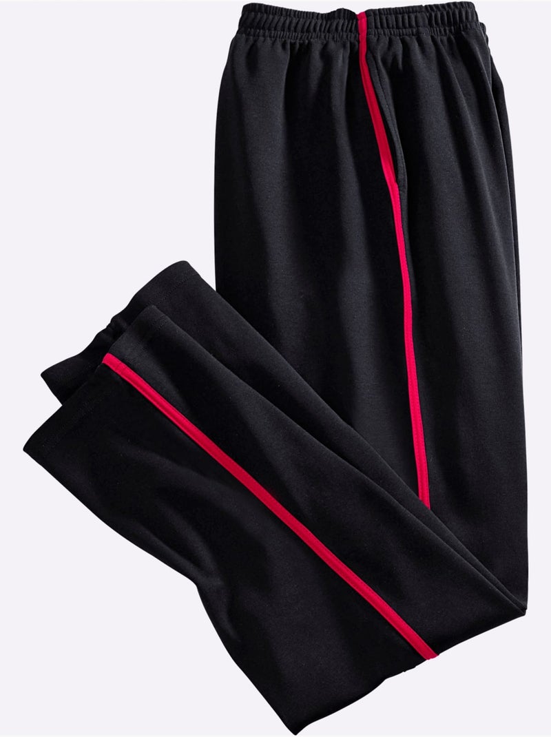 Pantalon de jogging passepoil contrasté - taille standard - moda vilona Noir - Kiabi